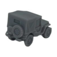Scale Model of WWII Willy's Army Jeep with Top Up by Model Scenery World Back