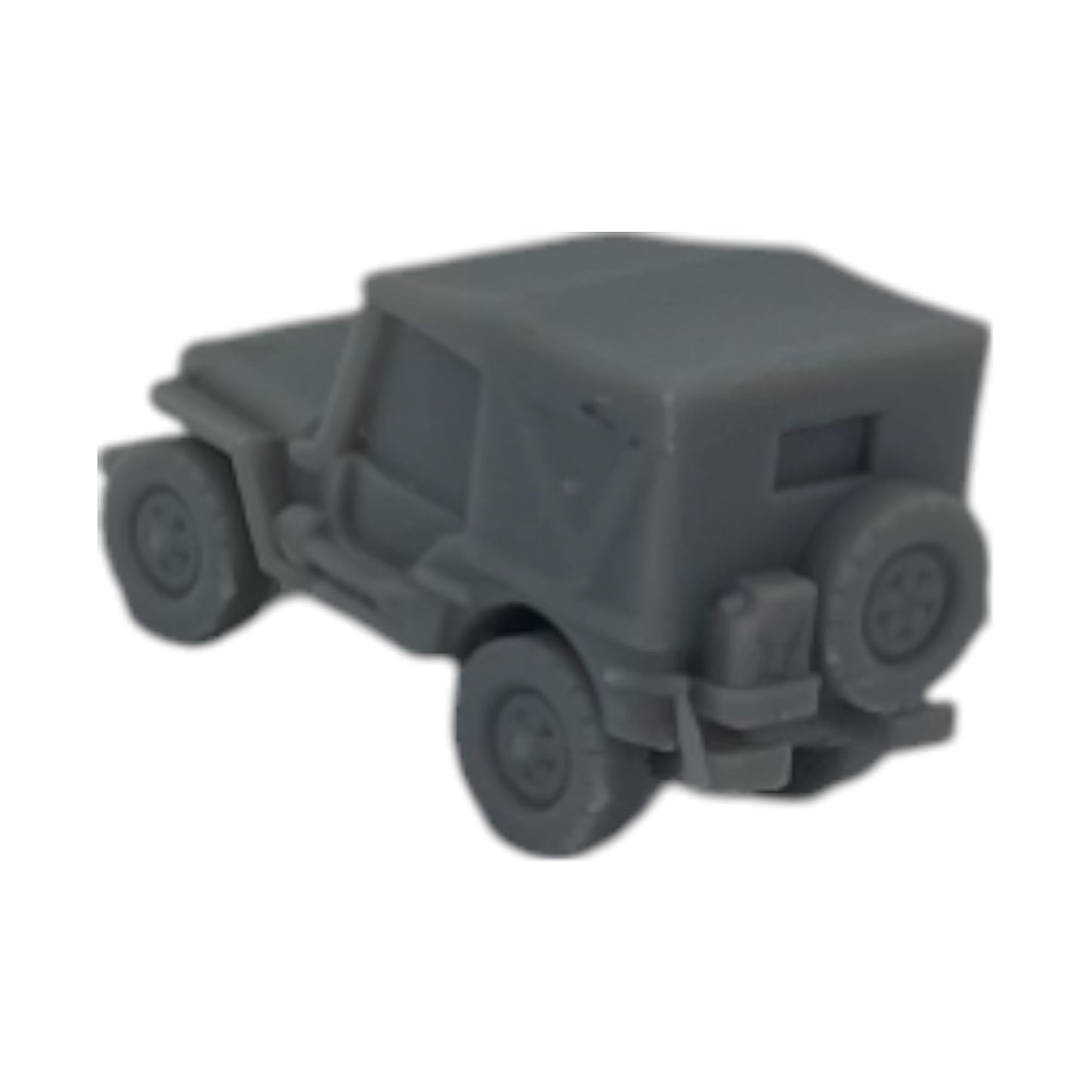 Scale Model of WWII Willy's Army Jeep with Top Up by Model Scenery World Back View