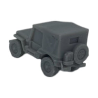 Scale Model of WWII Willy's Army Jeep with Top Up by Model Scenery World Back View