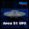 Scale Model of Area 51 UFO in Metallic Silver color by Model Scenery World
