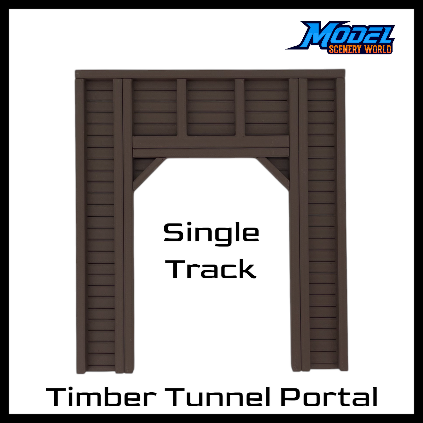 Single Tunnel Portal - Timber - HO Scale 1:87 - Brown