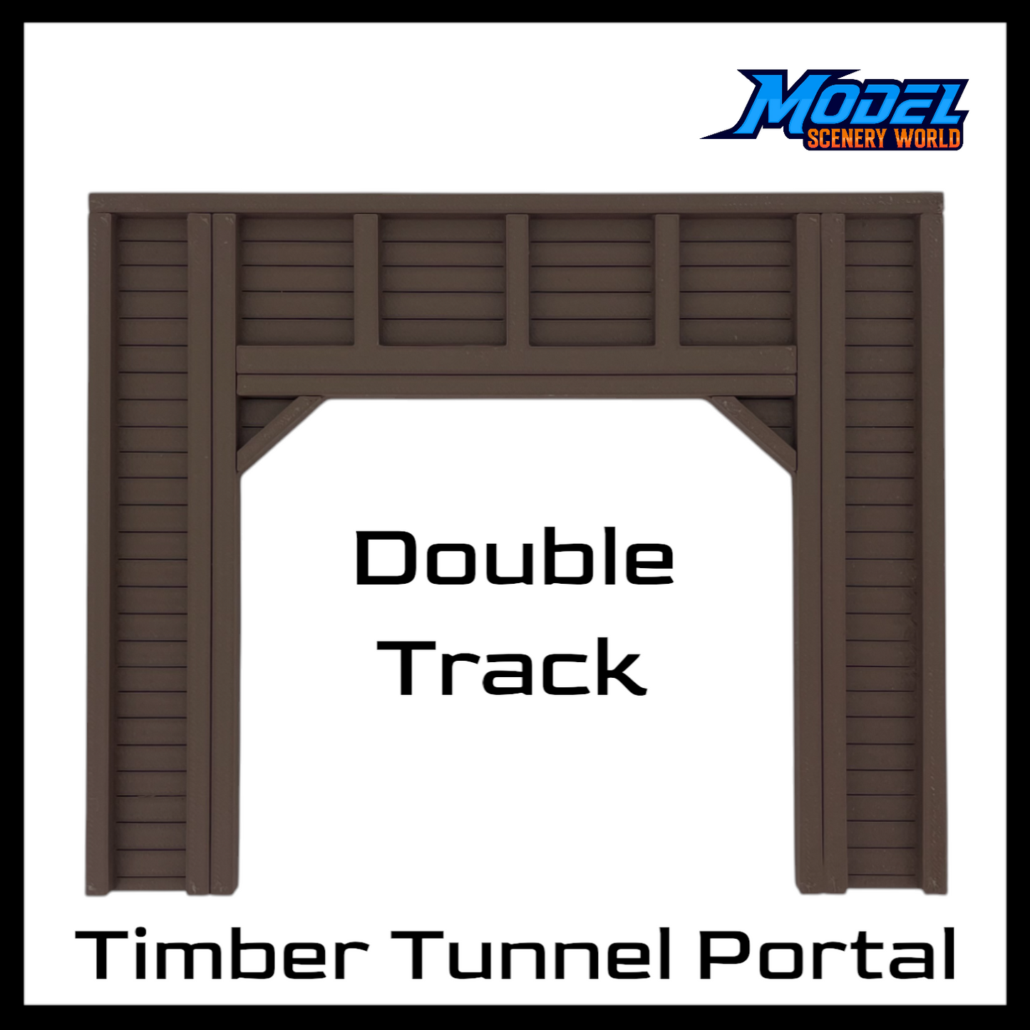 Double Tunnel Portal - Timber - HO Scale 1:87 - Brown
