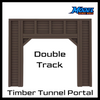 Double Tunnel Portal - Timber (2pk) - HO Scale - Brown