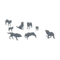 Scale Model of Wolf Pack with Cubs by Model Scenery World