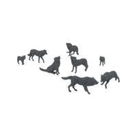 Scale Model of Wolf Pack with Cubs by Model Scenery World