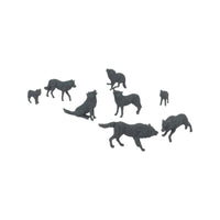 Scale Model of Wolf Pack with Cubs by Model Scenery World