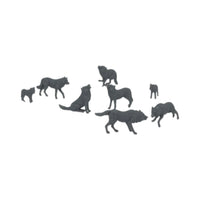 Scale Model of Wolf Pack with Cubs by Model Scenery World