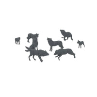 Scale Model of Wolf Pack with Cubs by Model Scenery World