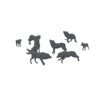 Scale Model of Wolf Pack with Cubs by Model Scenery World