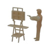 Scale figure of Bob Ross with Easel by Model Scenery World - back view