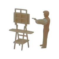 Scale figure of Bob Ross with Easel by Model Scenery World - back view