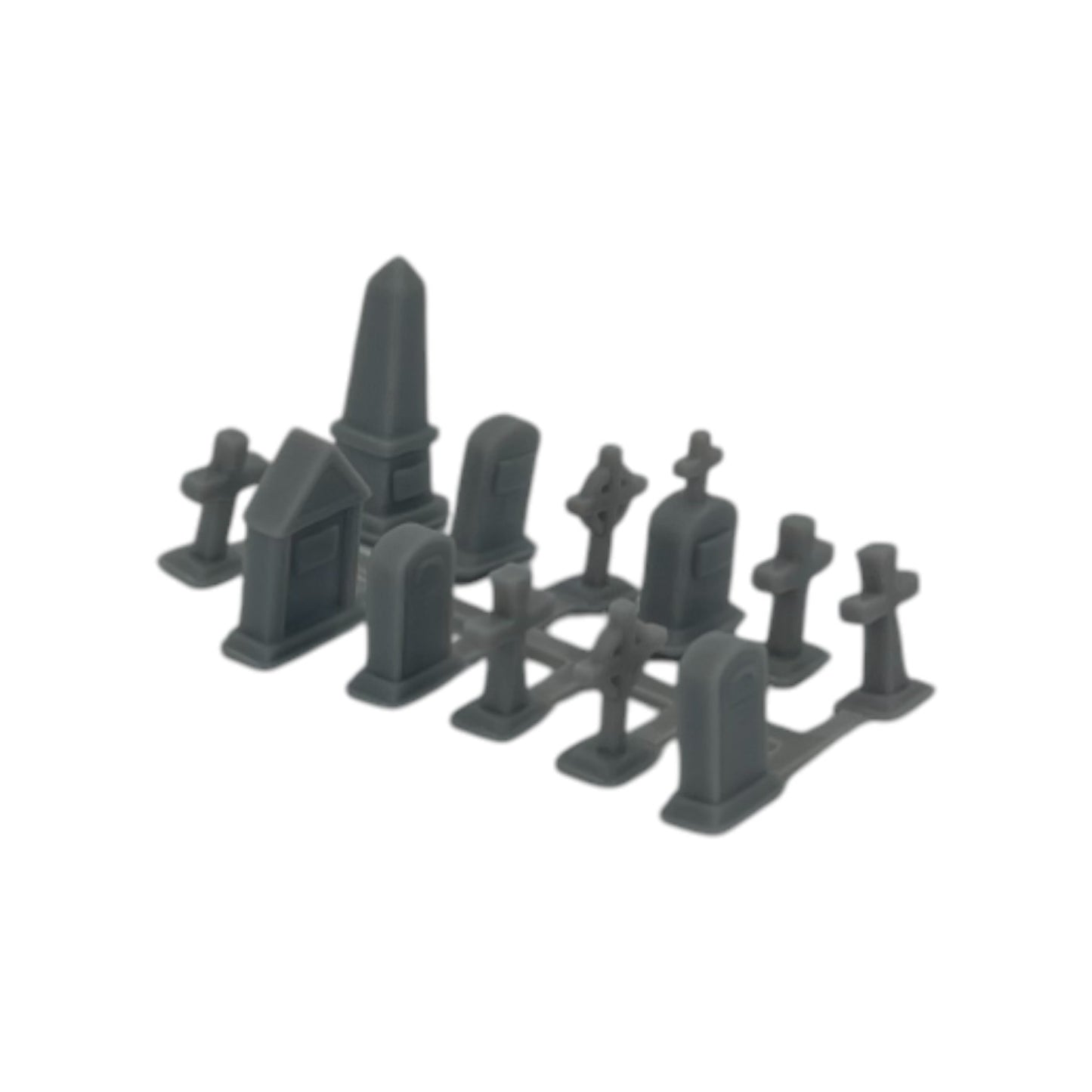 Scale Model - Graveyard Set (12pcs) Resin - by Model Scenery World 