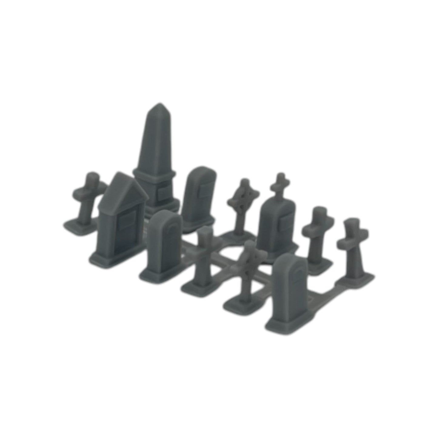 Scale Model - Graveyard Set (12pcs) Resin - by Model Scenery World 