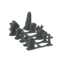 Scale Model - Graveyard Set (12pcs) Resin - by Model Scenery World 