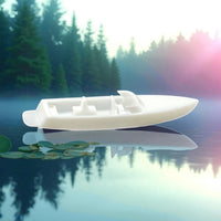 Side View - Scale Model of 19' Criss Craft Ski Speed Boat by Model Scenery World