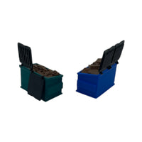 Back View - Scale Model of Dumpster Set with Loads by Model Scenery 
