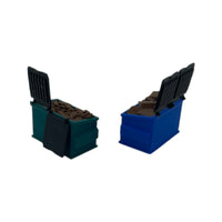 Back View - Scale Model of Dumpster Set with Loads by Model Scenery 