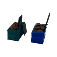Side View - Scale Model of Dumpster Set with Loads by Model Scenery 