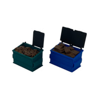 Split Lids - Scale Model of Dumpster Set with Loads by Model Scenery 
