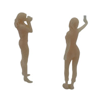 Back Side View - Scale Model Figures of Photo Girls - Selfie Girl and Camera Girl by Model Scenery World
