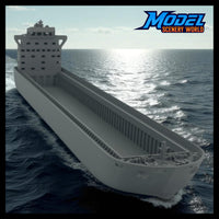 Container Ship Model – Coastal Feeder – Waterline Cut – N Scale – Gray