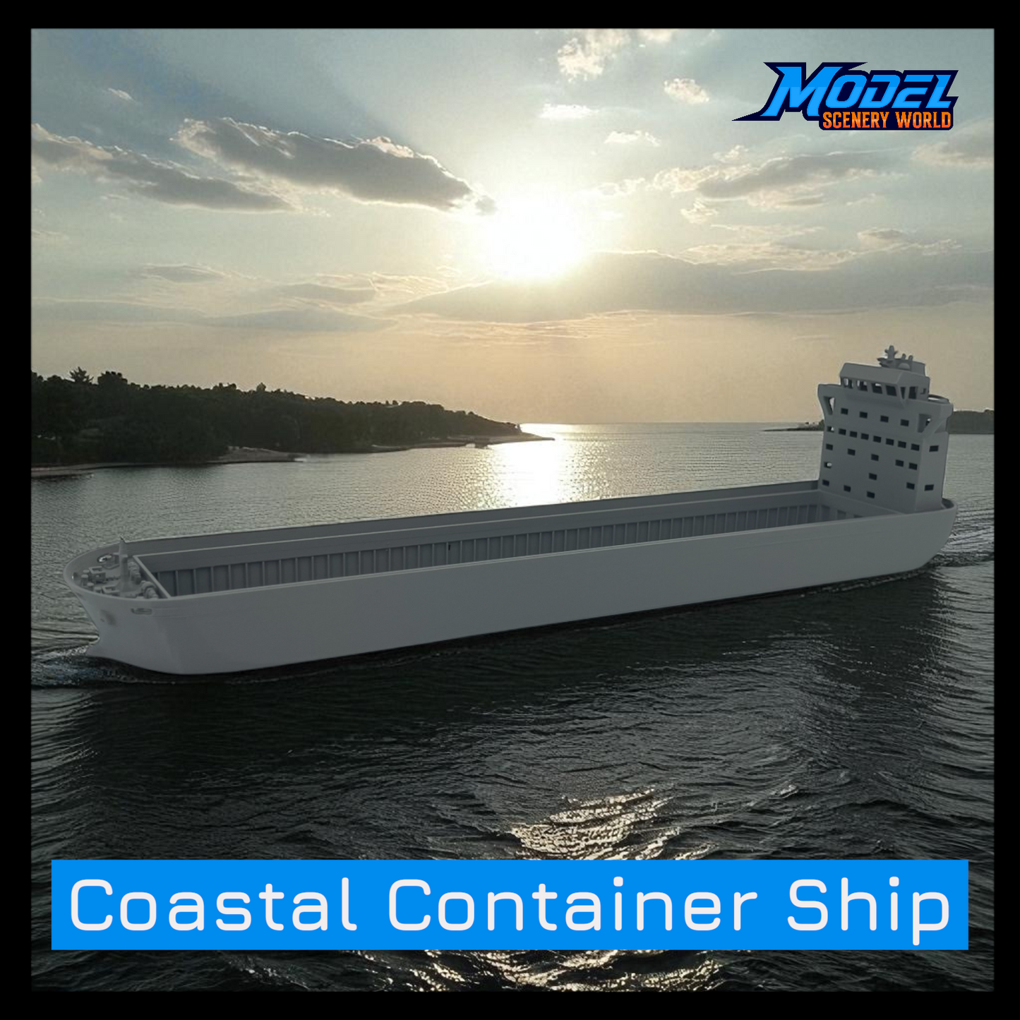Z Scale 1:220 Coastal Feeder Container Ship – Waterline Cut