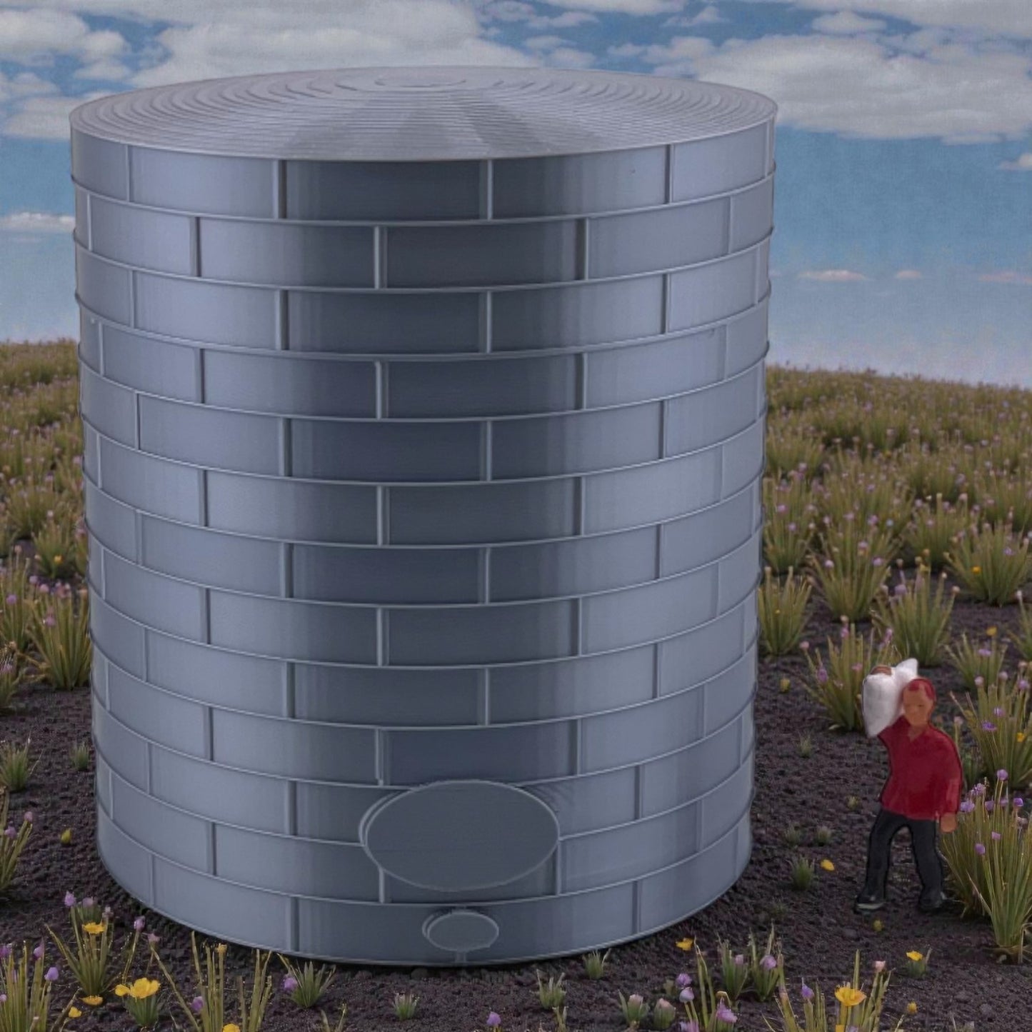 Tall Oil or Fuel Tank - TT Scale - 1:120 - Metallic Silver - 11 Sizes AVAILABLE