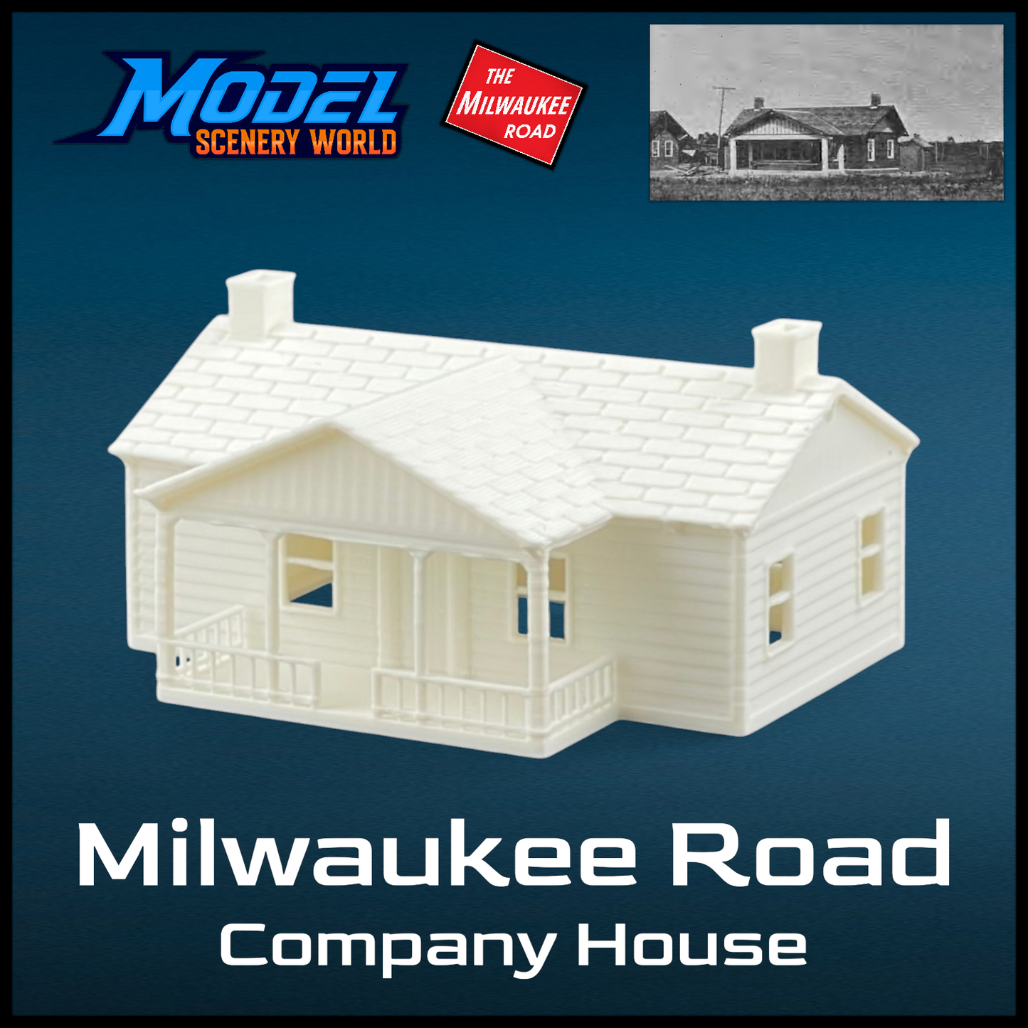 Z Scale 1:220 The Milwaukee Road COMPANY HOUSE - White