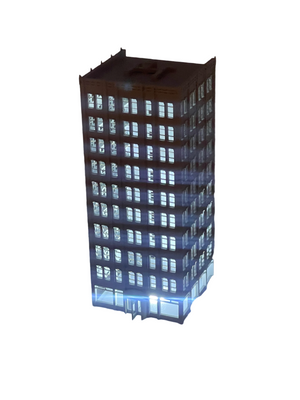 20th Century 9 Floor HOTEL or Office Building - N Scale 1:160 - Made in USA