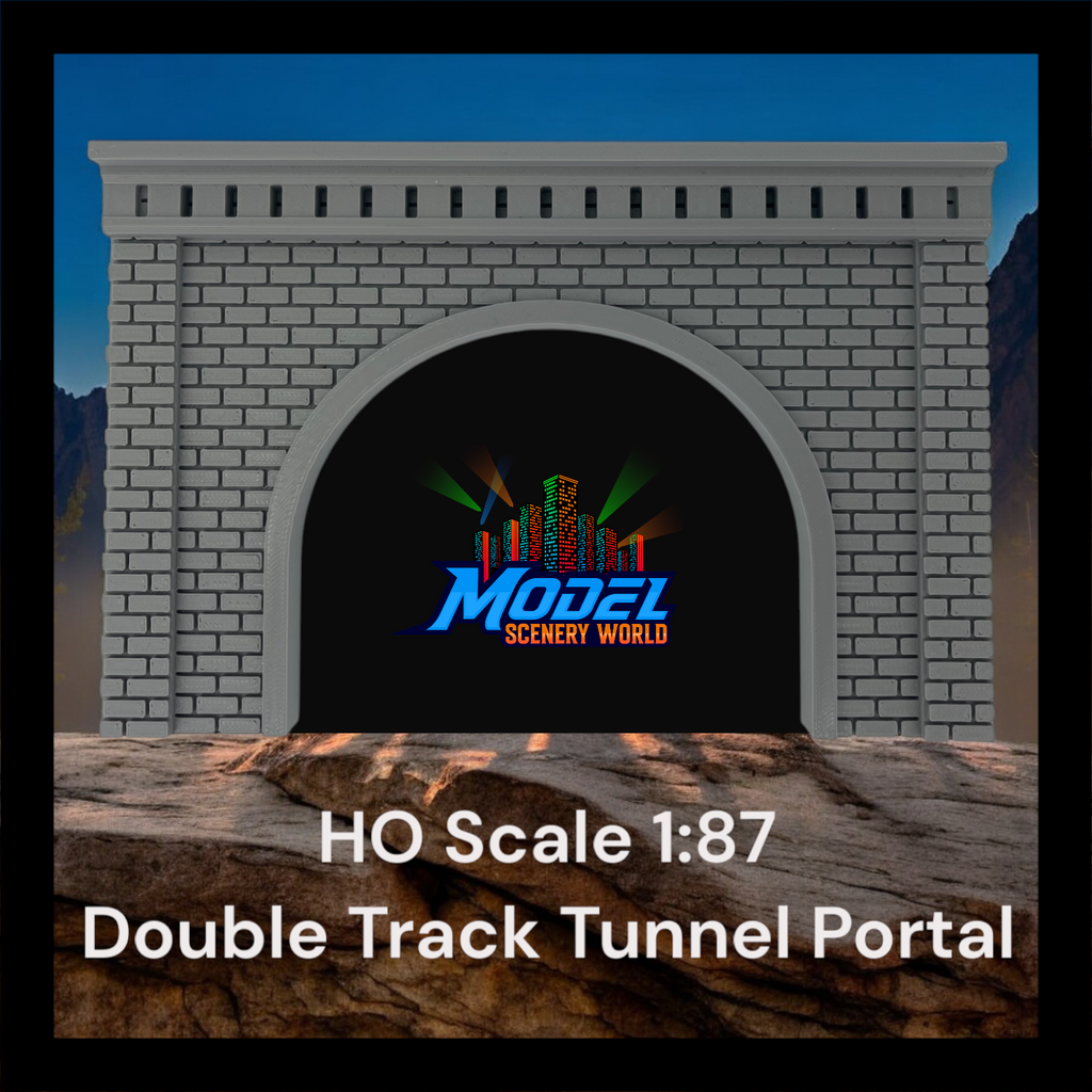 1-2 Track Double TUNNEL PORTAL CUT STONE / BRICK - HO Scale 1:87