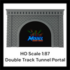 1-2 Track Double TUNNEL PORTAL CUT STONE / BRICK - HO Scale 1:87