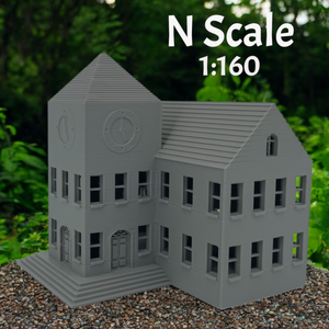 Clock Tower Town Hall or Courthouse Building - N Scale 1:160