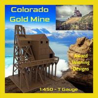 Colorado Gold Mine - T Gauge 1:450 Scale Theresa Mine Model - No Assembly!