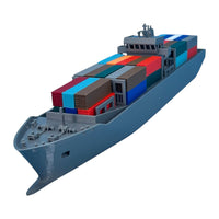 Container Ship Model – FeederMax – Waterline Cut – N Scale – Gray