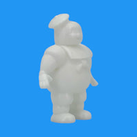Side View - Model of the Stay Puft Marshmallow Man, similar to the one featured in Ghostbusters.