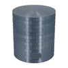 Front View - Scale Model of a Tall Oil or Fuel Tank in Metallic Silver Color by Model Scenery World