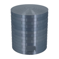Front View - Scale Model of a Tall Oil or Fuel Tank in Metallic Silver Color by Model Scenery World