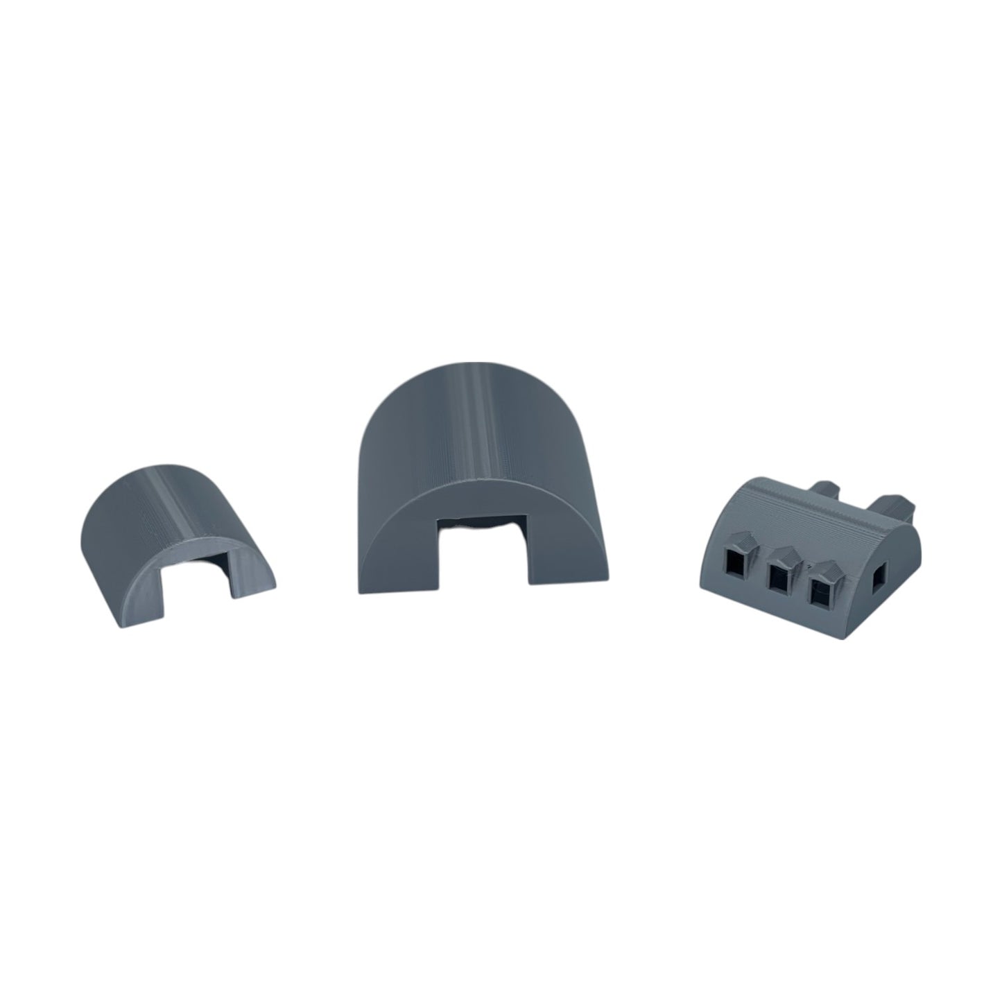 3 Scale Models - Quonset Small, Medium, and Office by Model Scenery World in Metallic Silver Color
