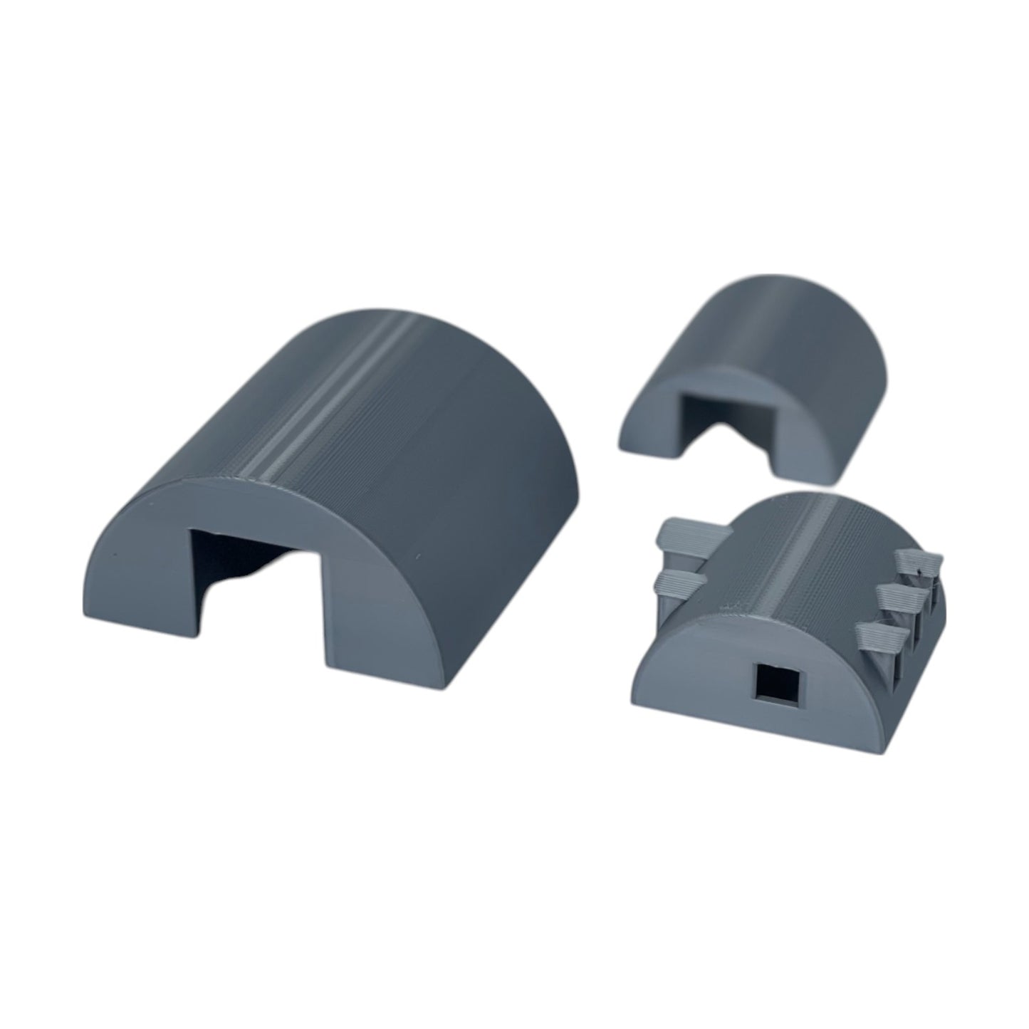 Scale Models - Quonset Small, Medium, and Office (3pcs) by Model Scenery World in Metallic Silver Color - Top