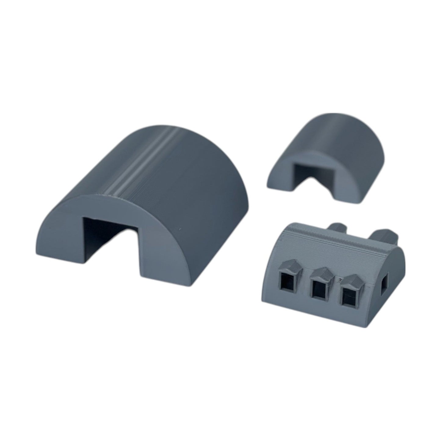 Models - Quonset Small, Medium, and Office (3pcs) by Model Scenery World in Metallic Silver Color
