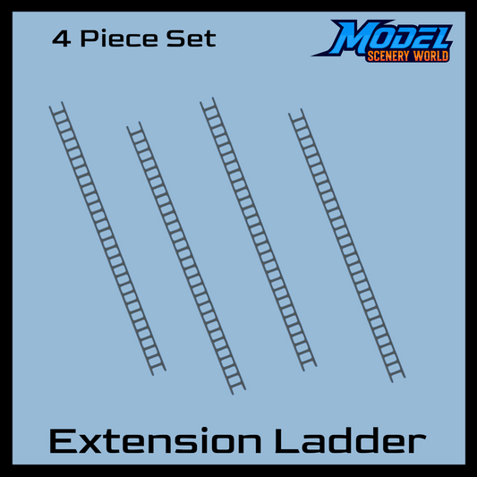 Extension Ladder (4pcs) - O Scale 1:48 - Gray