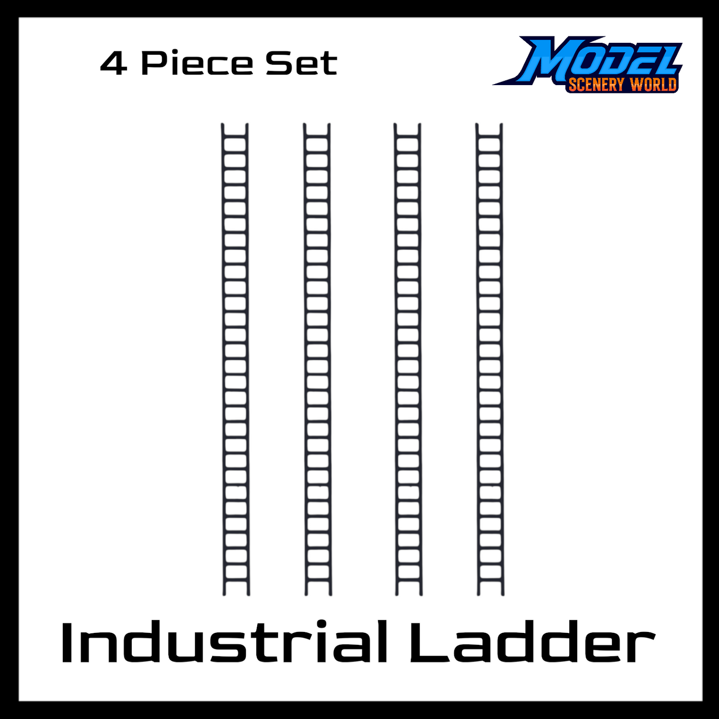 Industrial Ladder (4pcs) - S Scale 1:64 - Black