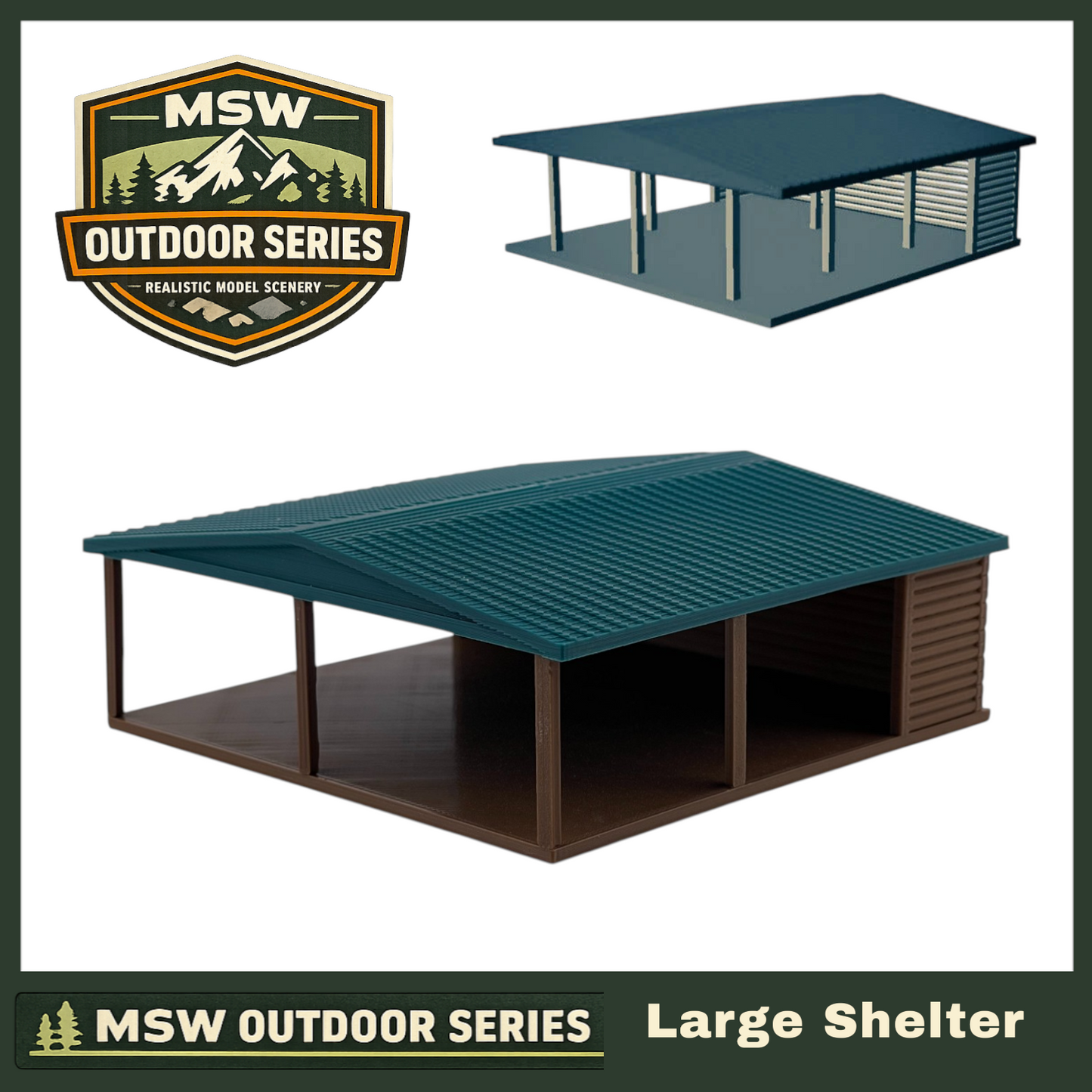 "The Outdoor Series"  Large Shelter - Camping Modeled in Color HO Scale 1:87