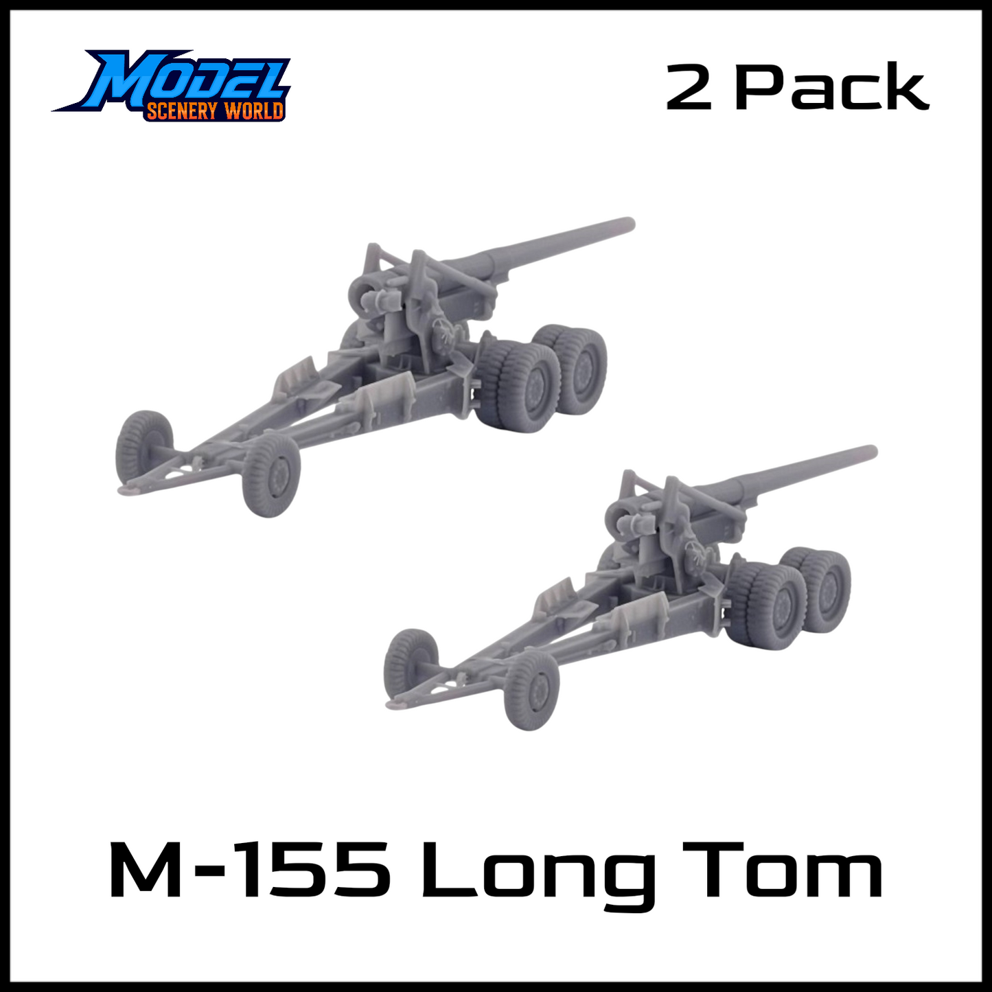 HO Scale 1:87 M-155 Long Tom 2pk-Resin