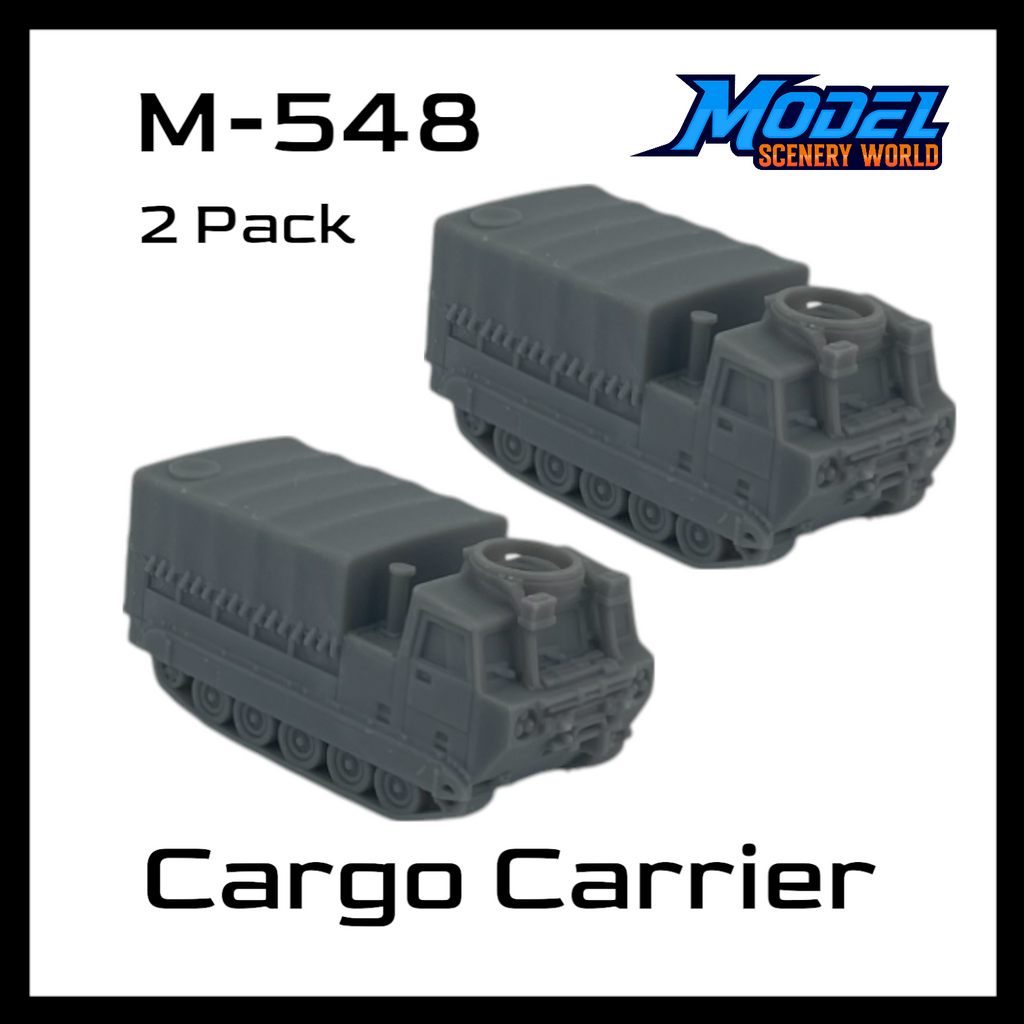 M548 Cargo Carrier Covered (2pk) - Z Scale 1:220 - Gray | Model Scenery ...