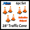 28" Traffic Cones (6pk) - G Scale - Multicolor - Reflective Stripe