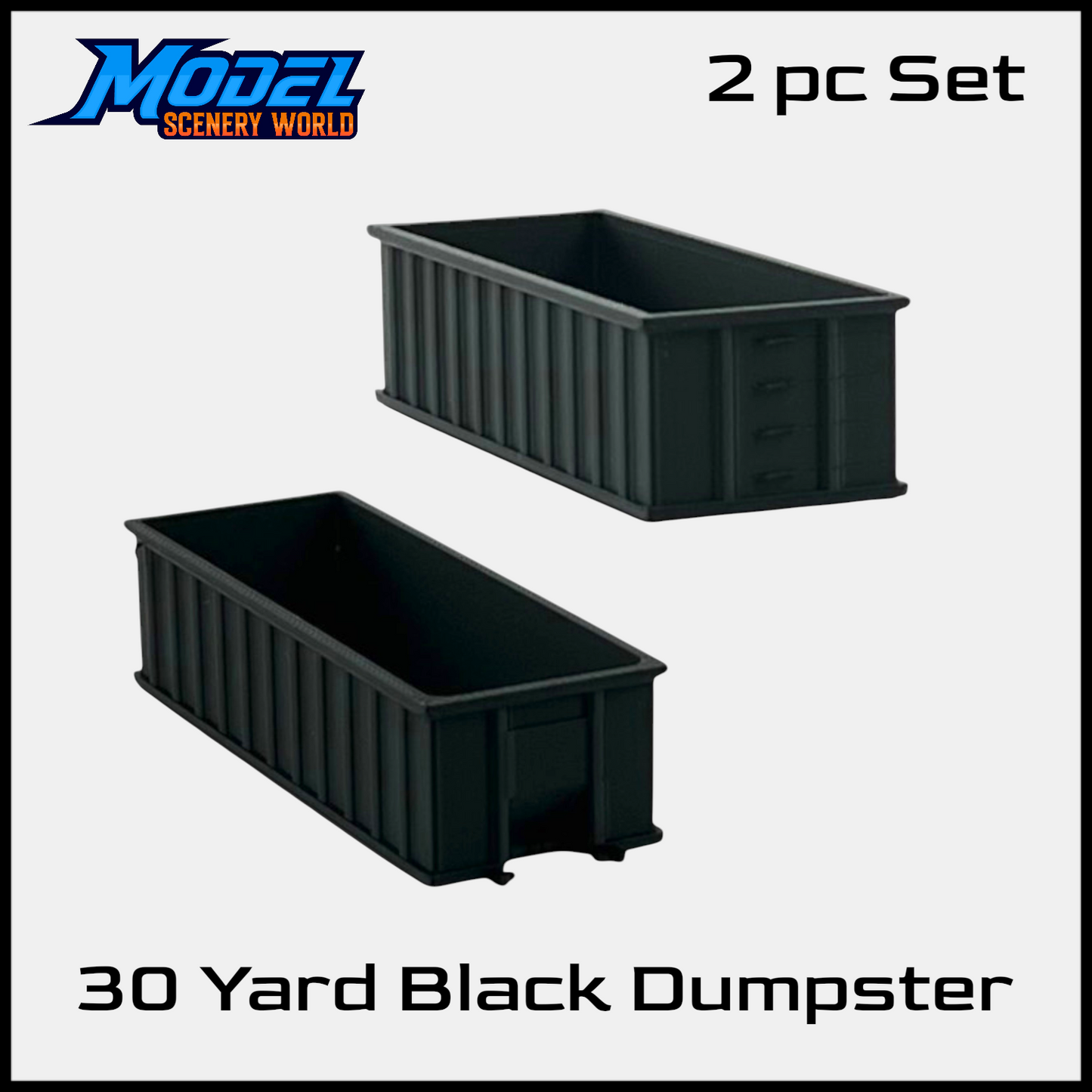 N Scale 1:160 30-Yard Dumpster Waste Container - Black
