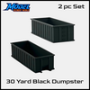 N Scale 1:160 30-Yard Dumpster Waste Container - Black