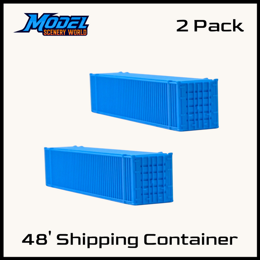 N Scale 1:160 48' Shipping Containers Cyan Blue 2pk