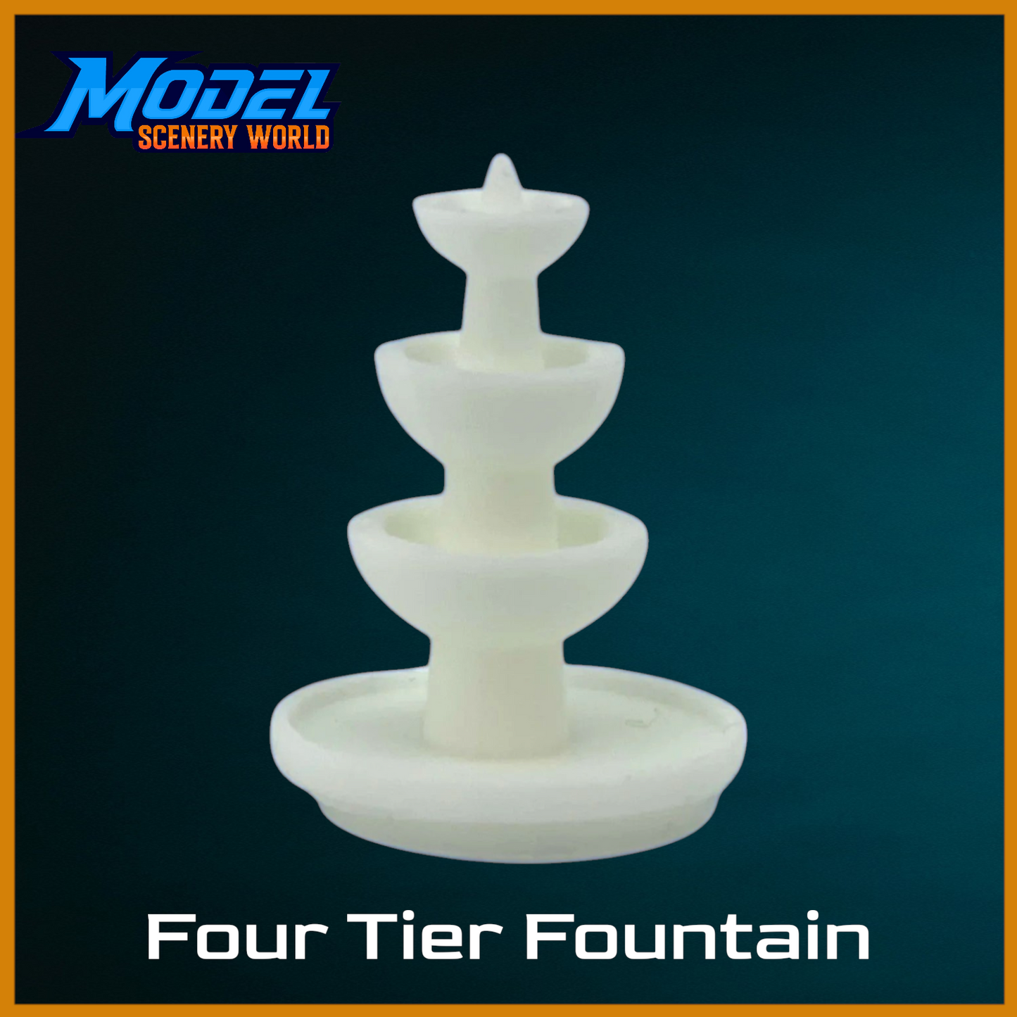 S Scale 1:64 4-Tier Water Fountain Resin Structure